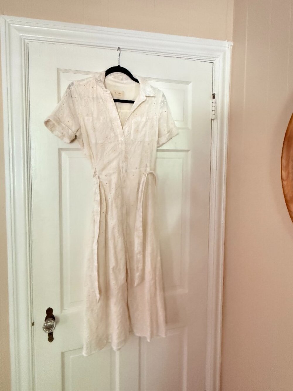 Sezane Floral White Midi Dress - US 4